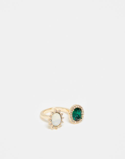 Reclaimed Vintage - Bague sertie de deux pierres