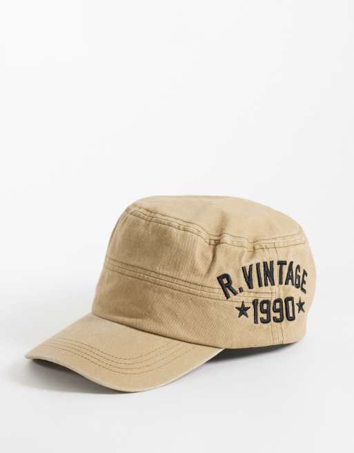 Reclaimed Vintage baker boy-kasket i beige, 1 af 3
