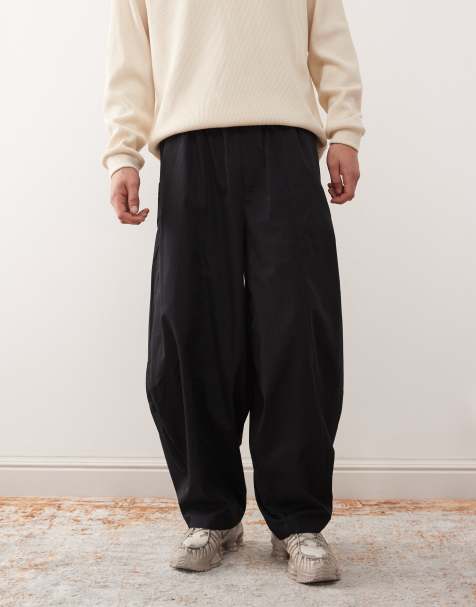 Reclaimed Vintage balloon leg trouser in washed black - view 1