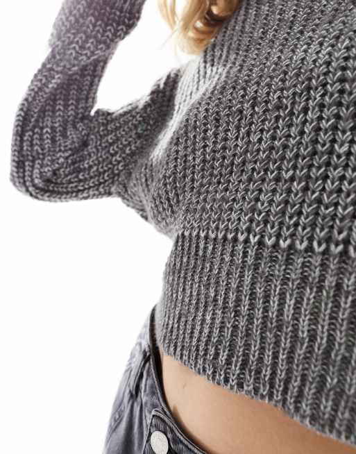 Reclaimed Vintage balloon sleeve jumper in grey ASOS