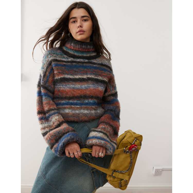 Reclaimed Vintage balloon sleeve turtleneck sweater in chunky