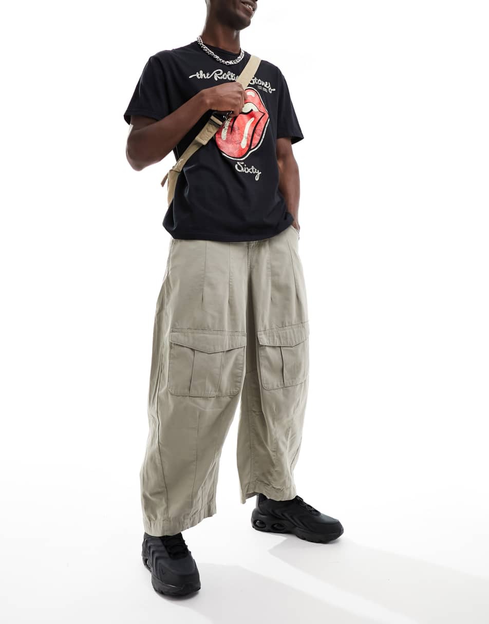 Reclaimed Vintage balloon trouser in stone