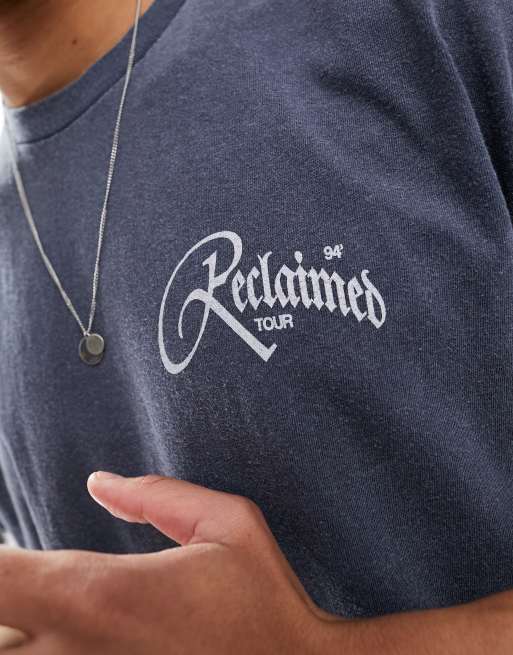 Reclaimed Vintage band tee in washed navy, 4 of 4