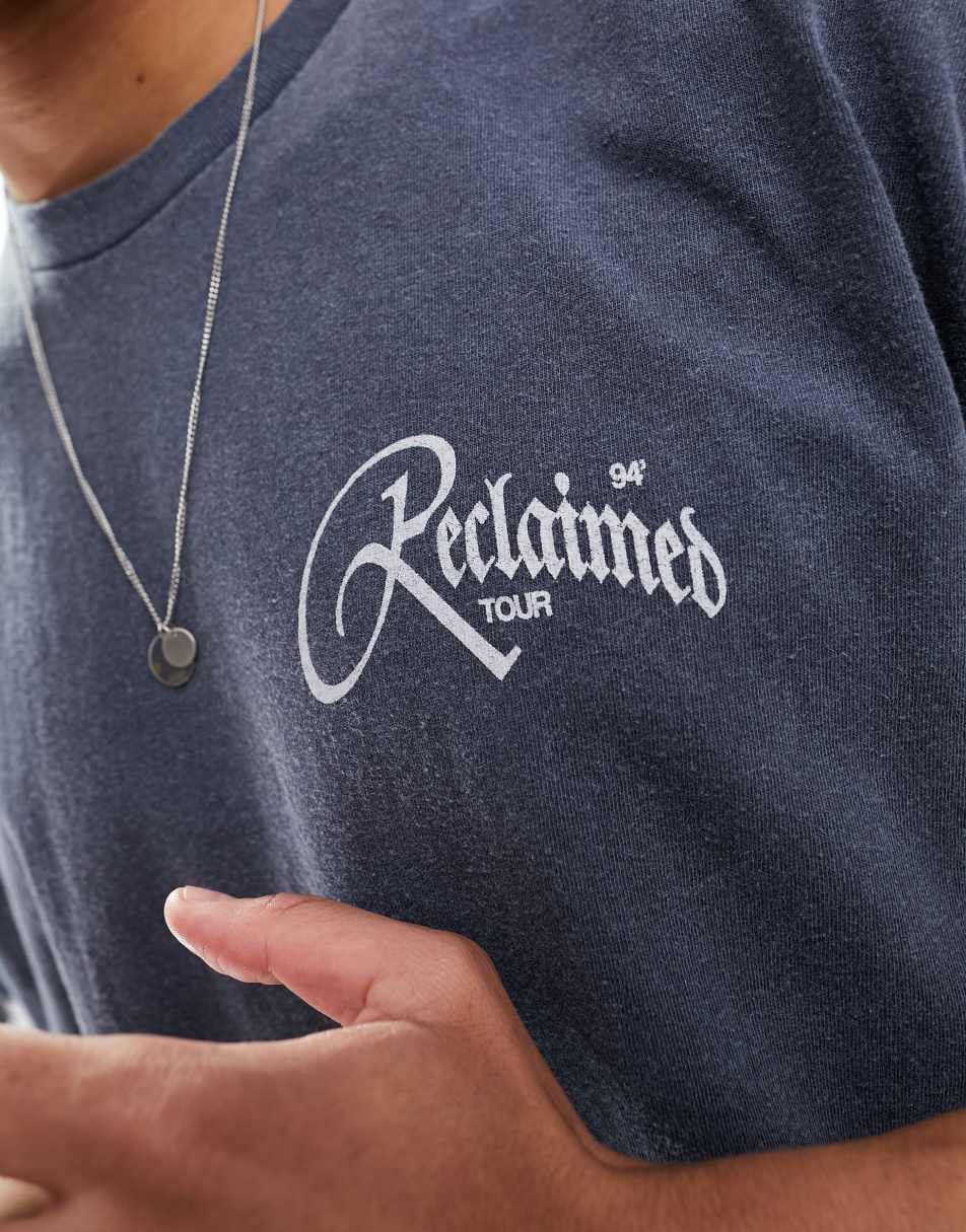 Reclaimed Vintage band tee in washed navy 2