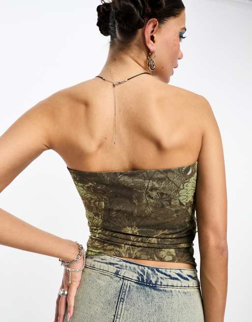Reclaimed Vintage – Bandeau-topp med asymmetrisk design, 4 av 4