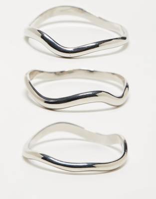 bangle 3 pack in silver