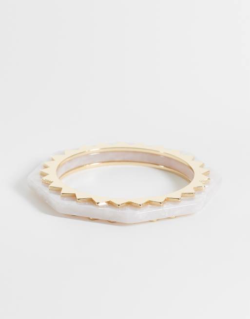 Reclaimed Vintage bangle with gold-tone detail