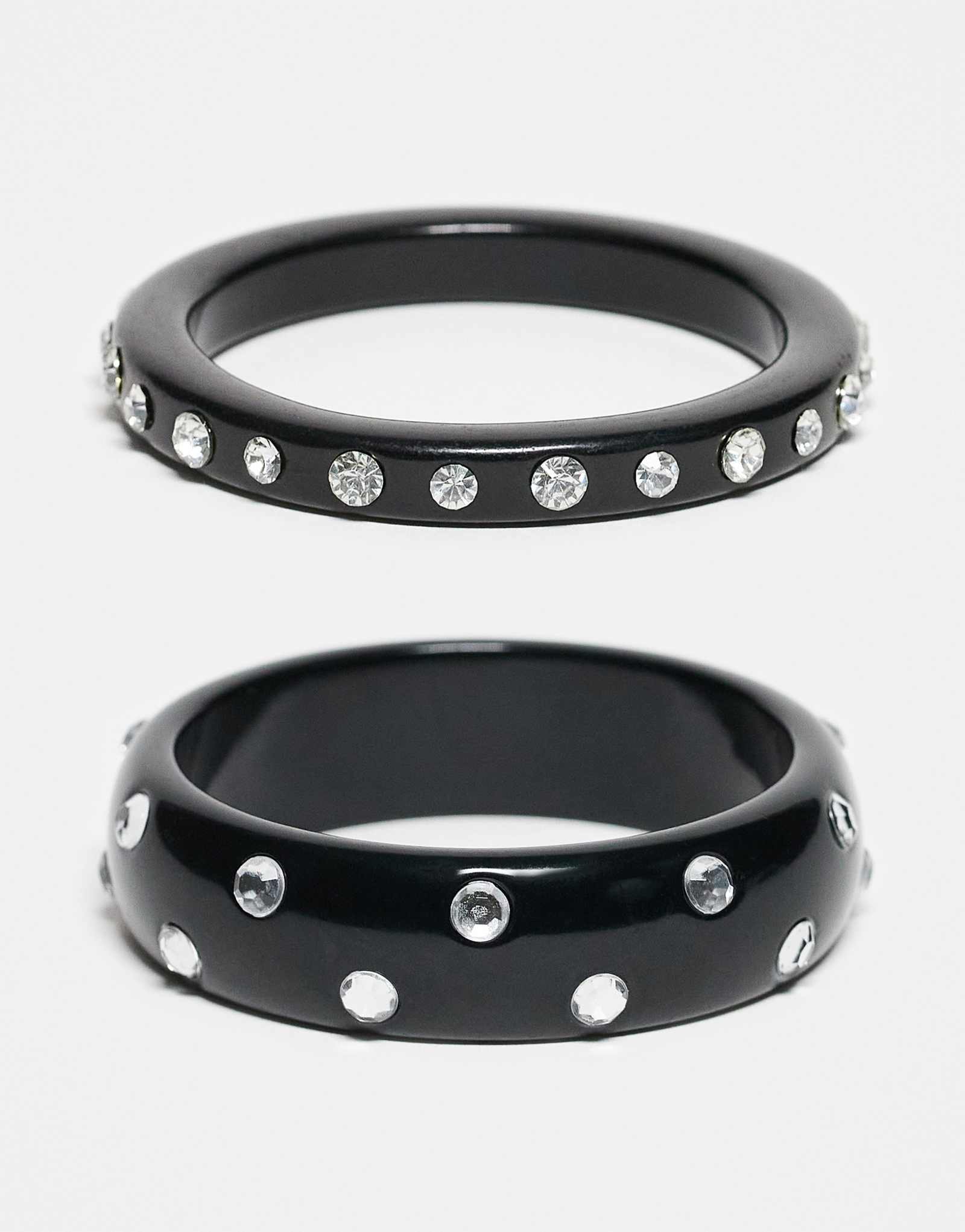 Восстановленный набор винтажных браслетов черного цвета с бриллиантами