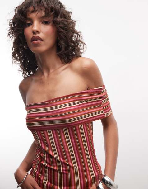 Reclaimed Vintage - Bardot-top med striber i jersey - view 1