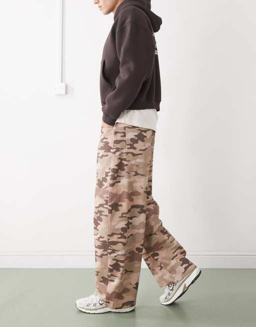 Reclaimed Vintage - Barrel broek in bruine camouflageprint, 3 van 5