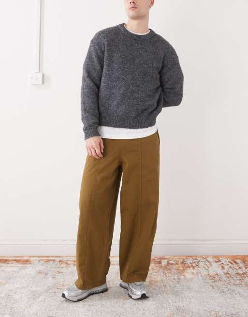 Reclaimed Vintage – Barrel-Hose aus gewaschenem Twill in Olivgrün mit elastischem Bund, 2 von 5