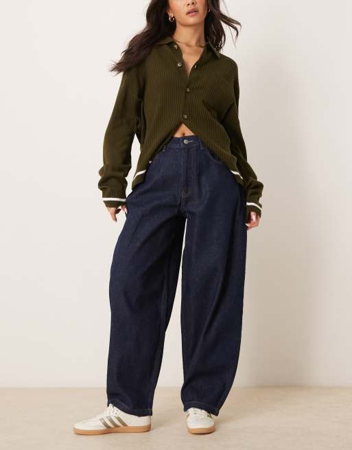 Reclaimed Vintage - Barrel jeans in indigo met wassing