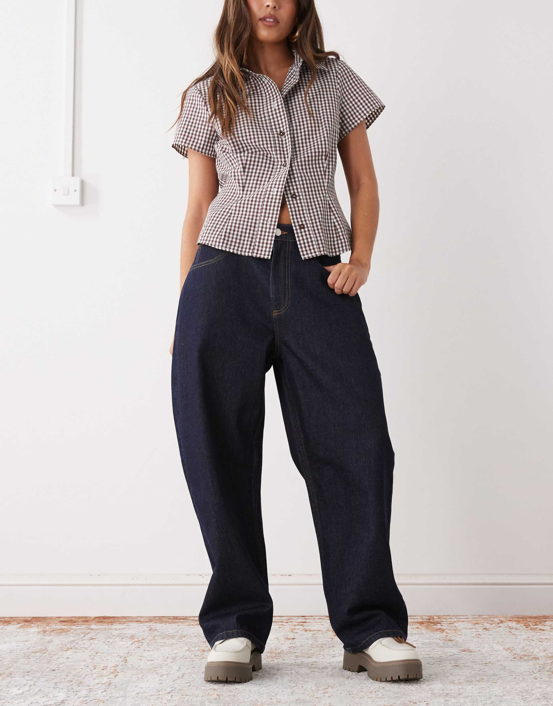 reclaimed vintage barrel leg denim jean in indigo