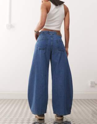 Reclaimed Vintage Barrel Leg Denim Jeans In Blue