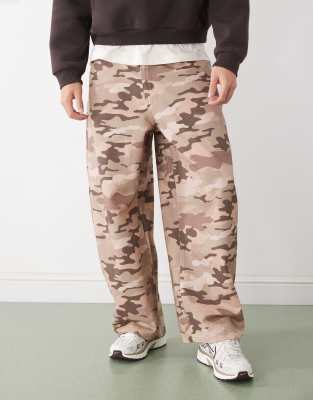 Reclaimed Vintage Reclaimed Vintage barrel leg trousers in dessert camo print-Multi