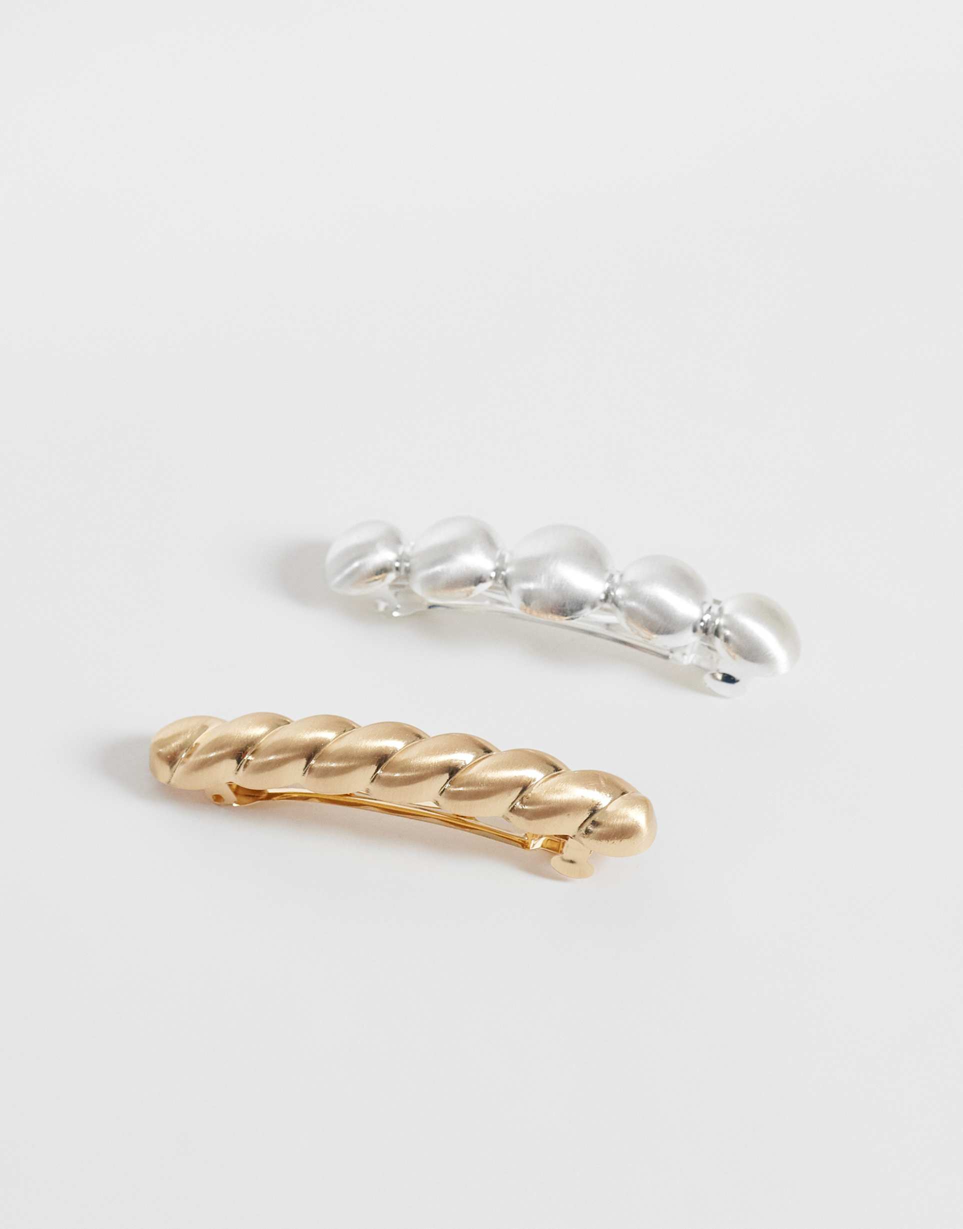 reclaimed vintage barrette clip 2 pack in mixed metals