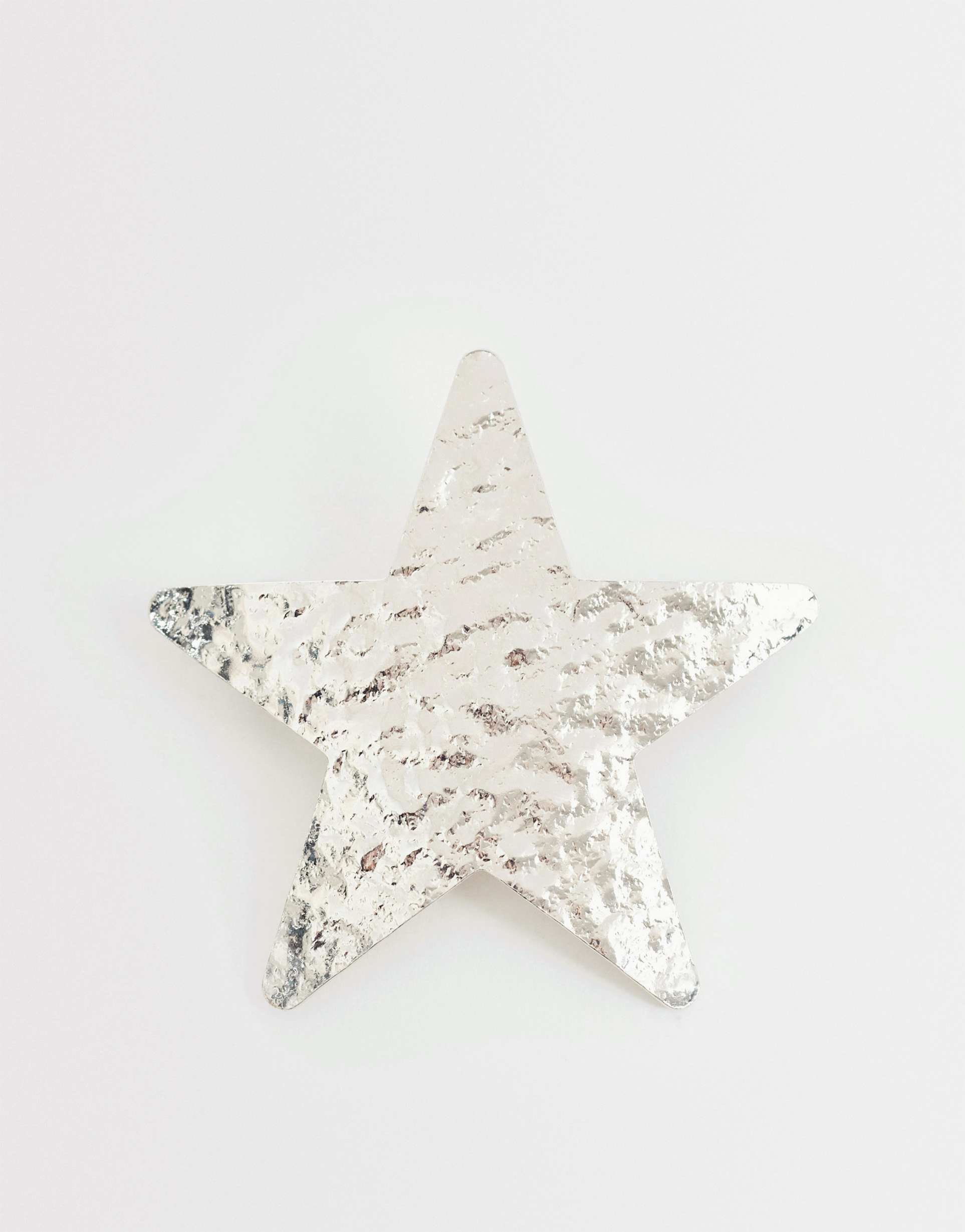 reclaimed vintage barrette star clip in silver tone