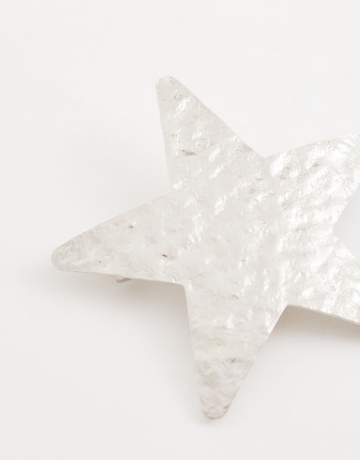 Reclaimed Vintage barrette star clip in silver tone, 2 of 3
