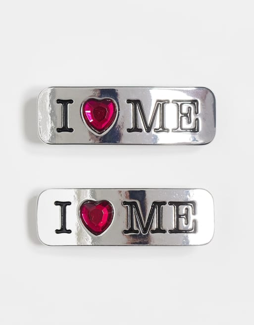 Reclaimed Vintage - Barrettes style années 2000 - Argenté