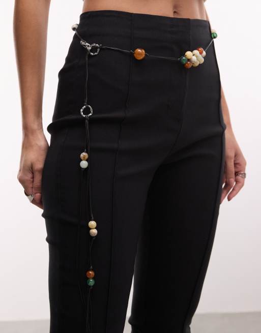 Reclaimed Vintage Bauchkette aus Cord mit Schmucksteinen in Multi, 2 von 3