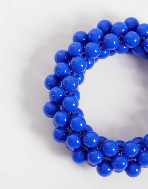 Reclaimed Vintage beaded bracelet in blue, 3 of 3