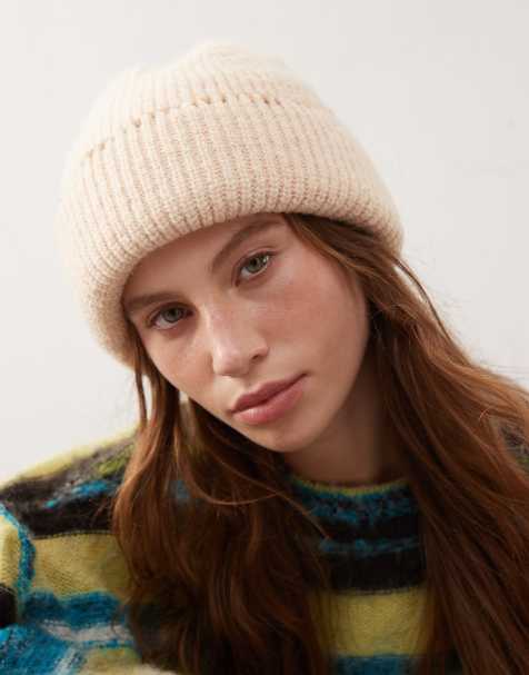 Reclaimed Vintage - Beanie met stikseldetail in beige - view 1