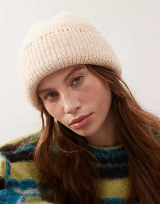Reclaimed Vintage - Beanie met stikseldetail in beige