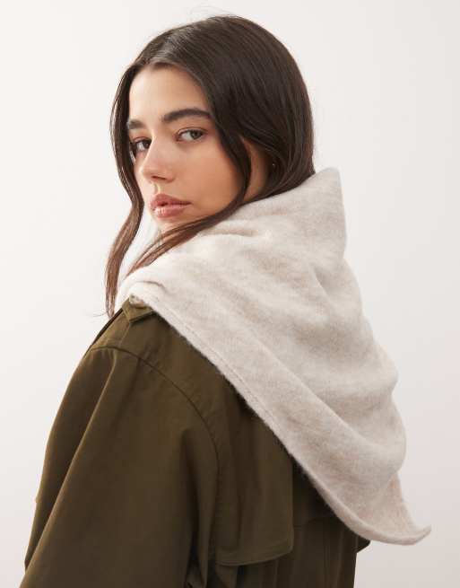 Reclaimed Vintage - Beige og trekantet samt oversized halstørklæde, 3 af 3