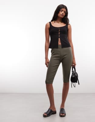 Reclaimed Vintage Bengaline Capri Pants In Black