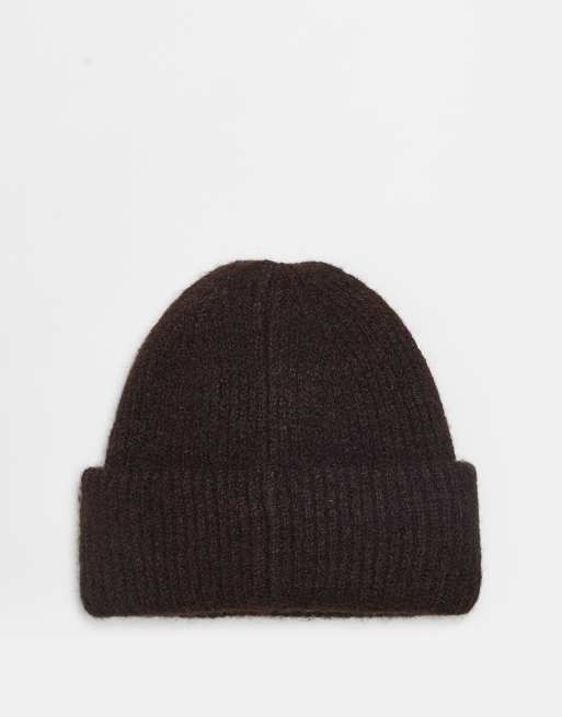 Reclaimed Vintage - Berretto unisex marrone cioccolato con logo, 3 di 3