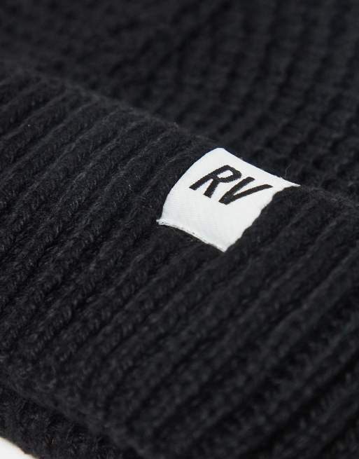 Reclaimed Vintage - Berretto unisex nero lavorato a nido d'ape, 2 di 3
