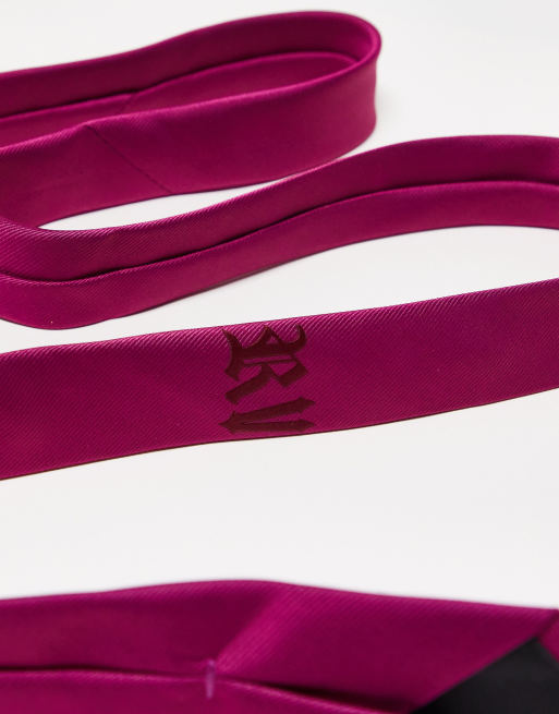 Reclaimed Vintage – Bestickte Unisex-Krawatte in Rosa