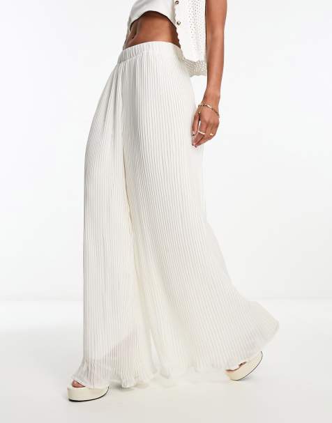 Reclaimed Vintage palazzo trouser in white