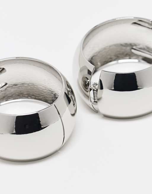 Reclaimed Vintage big oversized bangle 2 pack in silver | ASOS