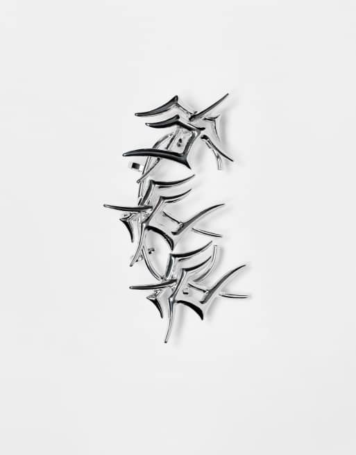 Reclaimed Vintage - Bijou d'oreille unisexe oversize style tatouage - Argenté