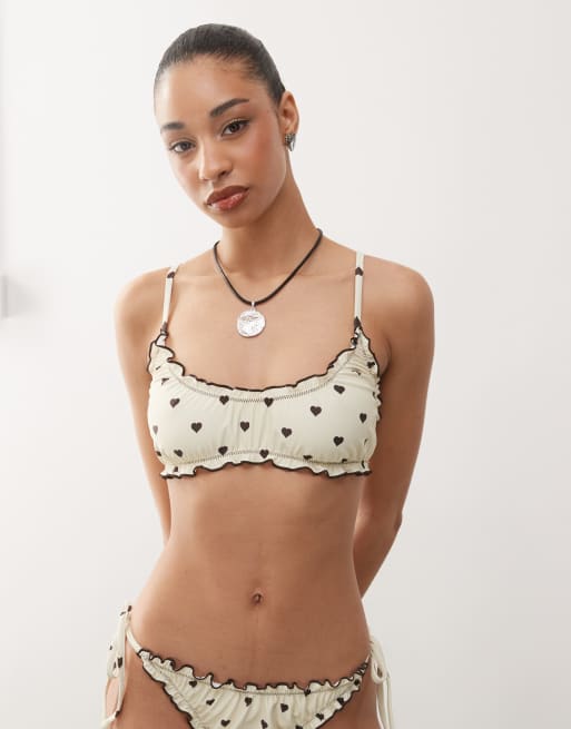 Reclaimed Vintage - Bikini met ruches en print