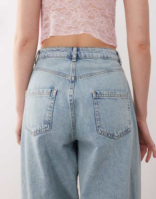 Reclaimed Vintage - Blå løstsiddende denimjeans med vide ben i lys vask - Del af sæt, 4 af 5