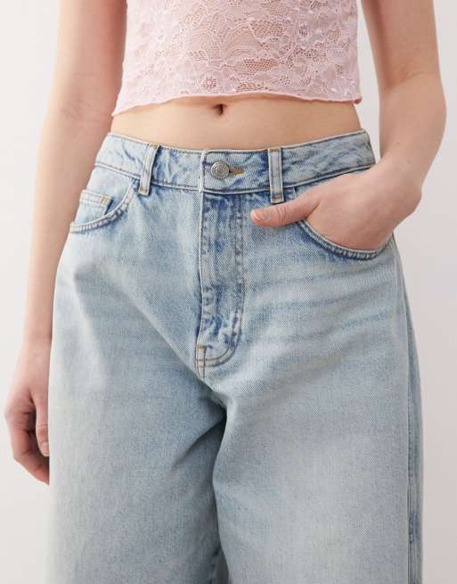 Reclaimed Vintage - Blå løstsiddende denimjeans med vide ben i lys vask - Del af sæt, 5 af 5