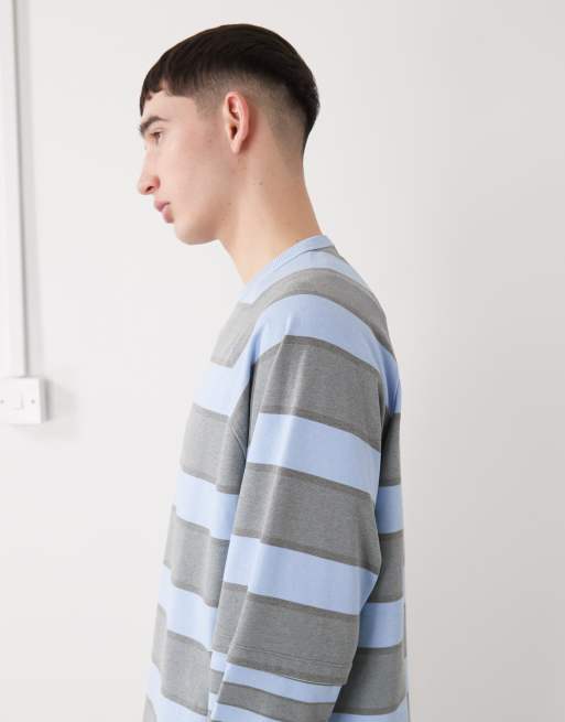 Reclaimed Vintage - Blåstribet T-shirt i to lag, 4 af 5