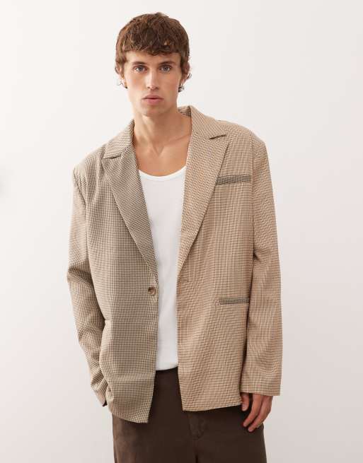 Reclaimed Vintage - Blazer a quadri con design diviso 