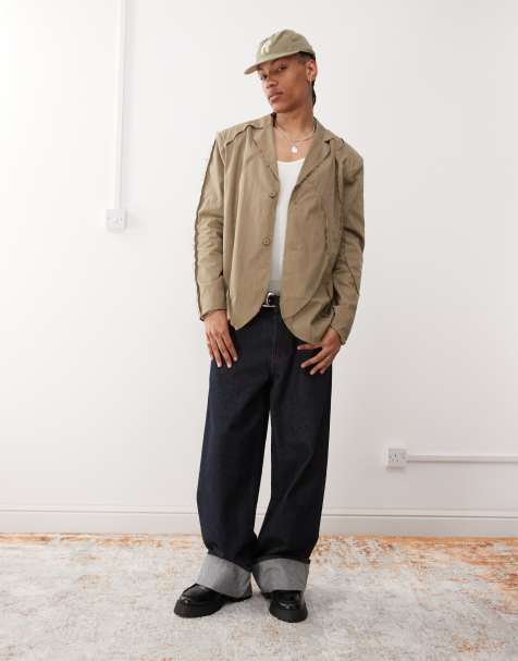Reclaimed Vintage - Blazer da abito beige sfrangiato - view 1