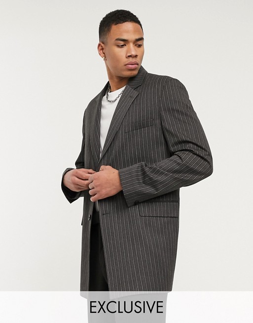 Reclaimed Vintage blazer in grey stripe