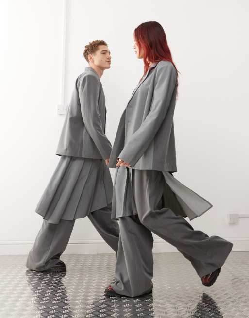 Reclaimed Vintage - Blazer unisex oversize con design patchwork, 2 di 5