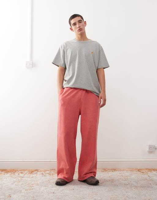 Reclaimed Vintage – Blekröda, kraftiga mjukisbyxor med vida ben, 2 av 5