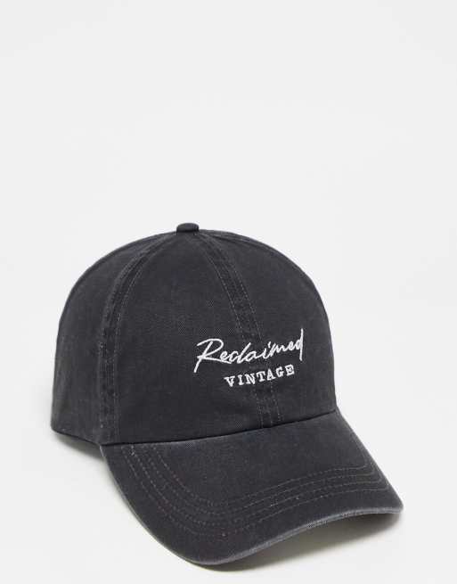 Reclaimed Vintage – Bleksvart keps i unisex-modell med logga