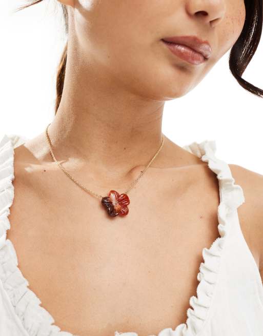 Reclaimed Vintage - Bloemhangertje aan gouden ketting