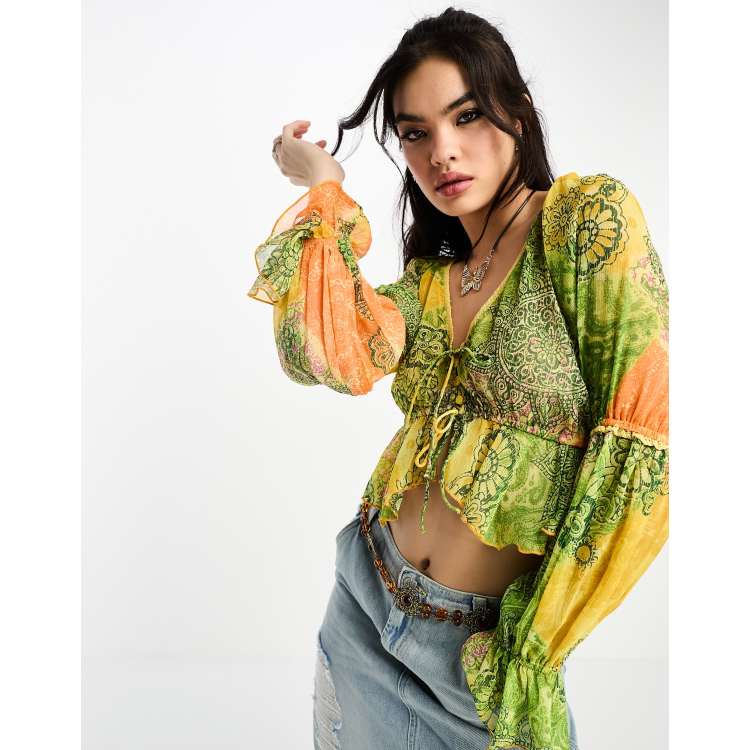 Blouse imprimé foulard clearance
