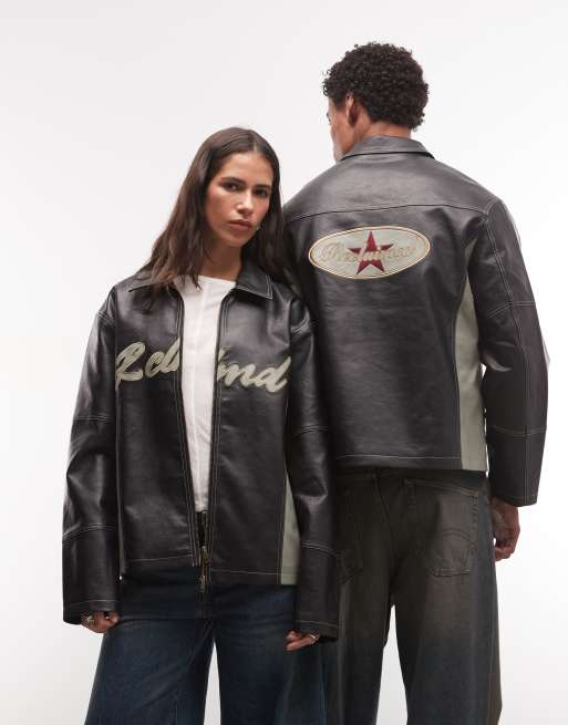 Reclaimed Vintage blouson motard unisexe avec branding, 1 de 4