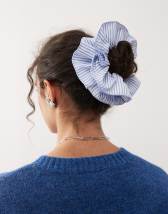 Reclaimed Vintage blue and white pin stripe scrunchie