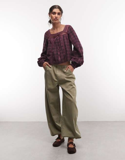 Reclaimed Vintage blusa a cuadros texturizada, 2 de 4